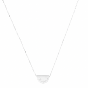 14k white gold mini lotus necklace